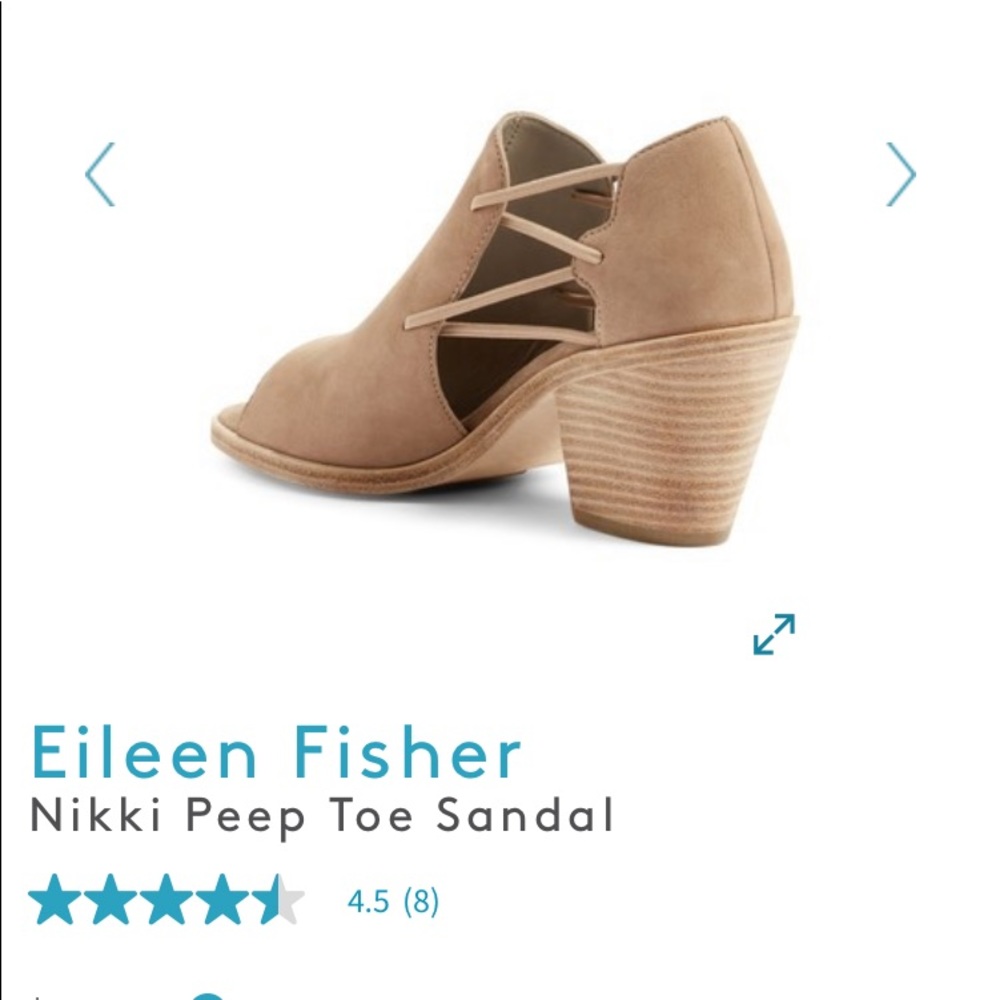 Eileen Fisher Nikki Peep Toe Sandal , size 8 - Picture 2 of 6